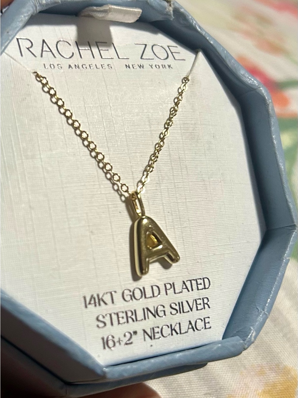 Rachel Zoe Gold Initial A Pendant Necklace - Shiny Gold